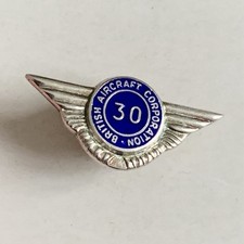 British Aircraft Corporation Silver Badge 30 Year Service Hallmarked Sterling
