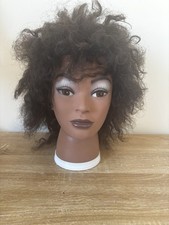 100% Human Hair Afro Mannequin Doll Head Styling Training Manikin Cosmetology
