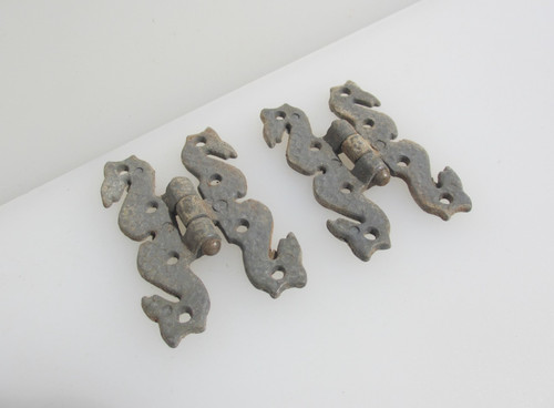Vintage iron hinges - iron, cupboard