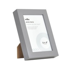 4x GREY WOODEN PHOTO PICTURE FRAME LANDSCAPE OR PORTRAIT GLASS FRONT 6X4