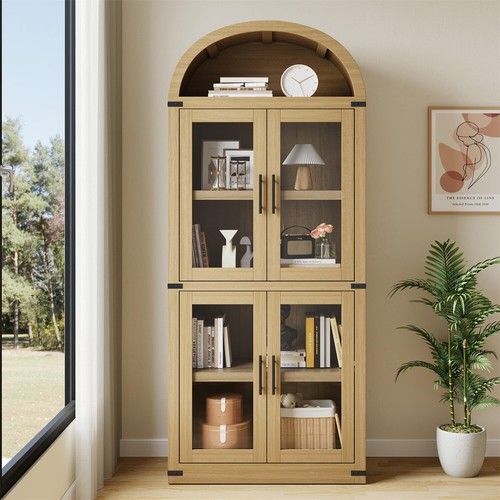 Arched bookshelf with doors - bookshelf,