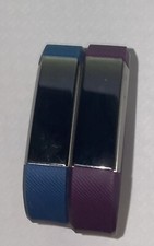 Fitbit Alta FB406 - Silver Activity Tracker / Smartwatch x2 + Blue/Purple Straps