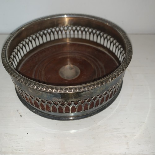 Vintage silver plate wine - plate,