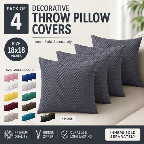 Throw pillow covers and - covers,