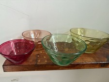 Set Of 4 Coloured Bright Glass