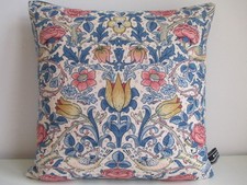 William Morris Rose Bird Briarwood Linen & Velvet Fabric Cushion Cover Sanderson