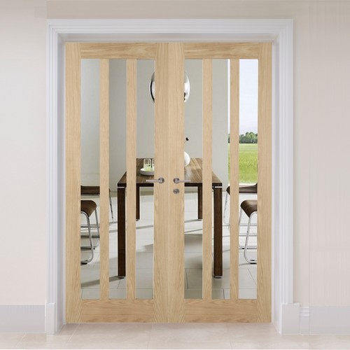 Rebated oak door pair - door, internal
