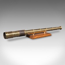 Antique Telescope, English, 6-Draw, Brass, Leather, Terrestrial, Victorian, 1860