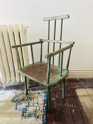 Antique stick chair green - stick,