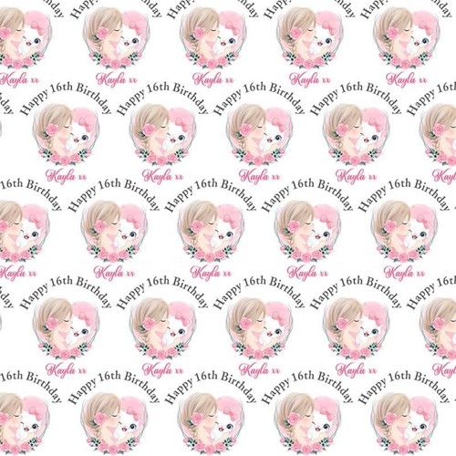 Personalised cute pink cat - personalised,