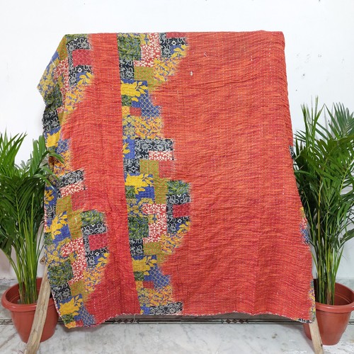 Vintage kantha quilt red - kantha,