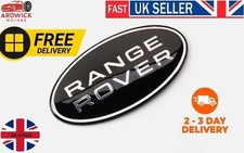 For Range Rover Black & Silver Front Grill Badge Sport Evoque Velar Front 86x44m