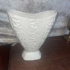Vintage Arthur Wood Art Deco Wallflowers Vase Embossed
