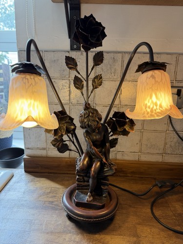 Antique table lamp bronze look - antique,