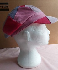 Women's Suede Effect Pink/Purple Patchwork Paperboy Hat.