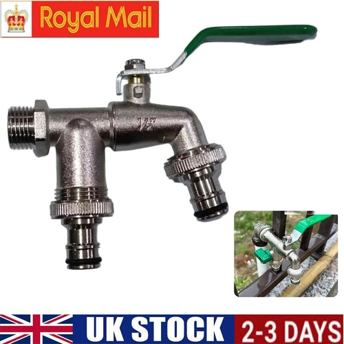 Double garden tap with - garden, 1/2