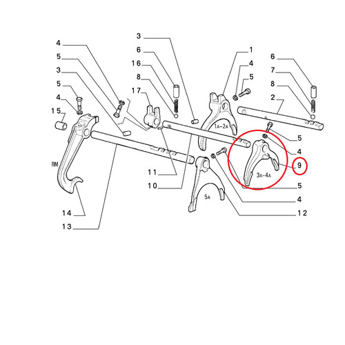 Fork selection gear - 3rd,