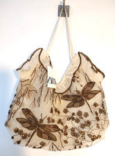 Zara Embroidered Tote Bag Semi