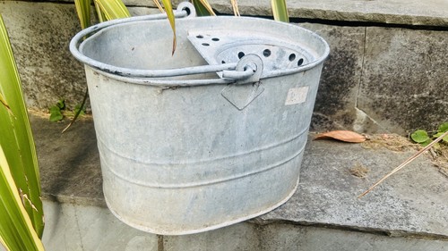 Vintage galvanised bucket pail