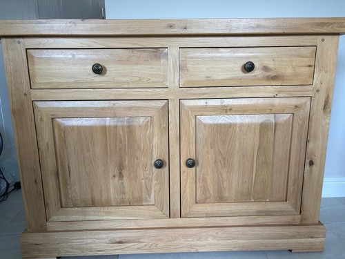 Solid oak wooden side cabinet - oak,