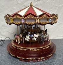 Vintage Mr Christmas 16" Tall Marquee Deluxe Carousel - Needs Repair See Desc