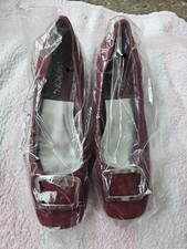 Women's Markon Suede Shoes With Silver Square Buckle Size 4 Radish Colour.