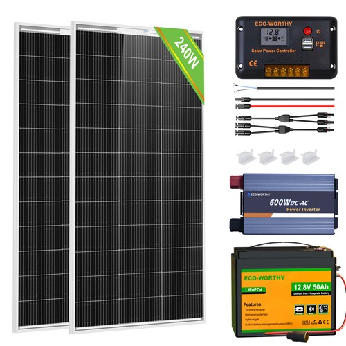 240w 12v solar panel kit - 12v,