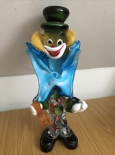A Vintage Murano Multicoloured Glass Clown Excellent Condition 10" Tall - 1960's