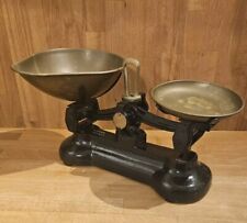 Vintage Libra Scale Cast Iron Kitchen Scales Black with Brass Pans, No Weights. 