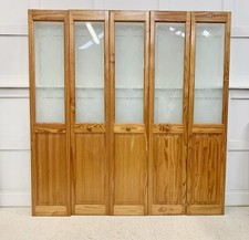Reclaimed Wickes Edwardian Varnished Pine Etched Pre-Glazed Door Doors Panels