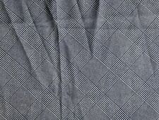 Vtg Blue Houndstooth Plaid Check Synthetic Fabric Non Stretch  275cm x 115cm