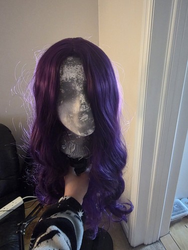 Long curly purple cosplay - long,