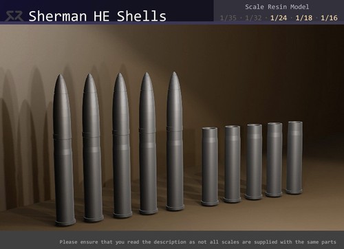 Sherman tank shells 1 24 - he,