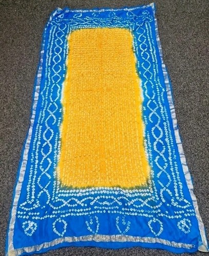 Bandhani dupatta blue yellow - bandhani,