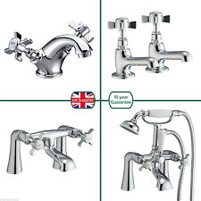 GRAND TRADITIONAL VICTORIAN SINK BASIN MONO BATH FILLER SHOWER CHROME CROSS TAPS