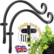 UK Stock Garden Metal Hanging Basket Brackets Plant Hanger Hook Wall Decor 30 cm