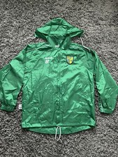 Norwich City Football Club Mens Green Lightweight Hooded Rain Jacket Size Medium