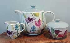 Portmeirion Water Garden Tea Set. 2 Pints Teapot, Sugar Bowl & Jug