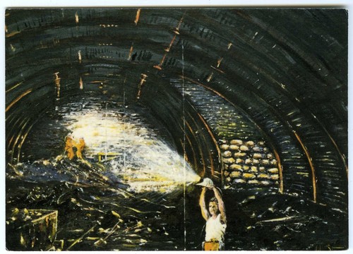 1970 british coal mining art - british,