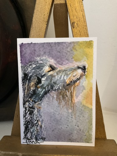Watercolor aceo painting irish - aceo,