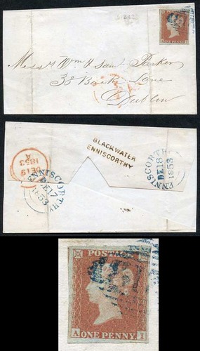 1841 penny red 212 in - red,