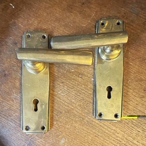 Pair brass polished gold lever - brass,