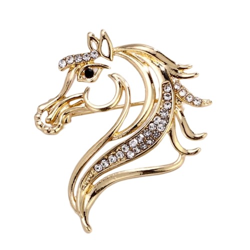 Sparkling horse head - sparkling, brooch