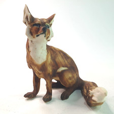 Vintage Capodimonte Fox Figurine - Hand-Painted - Signed Biccoli