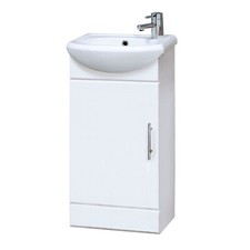 Bathroom Basin Vanity Unit & Sink 420mm Single Door Cabinet Modern Round Cabinet