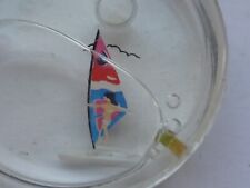 Vintage Retro Keyring Key Ring plastic lady on sail board ⛵ sailing  boat sea