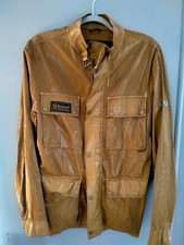 Belstaff Rare Gold Label - Gold Shiny Jacket Size L Metal Badge Logo no belt