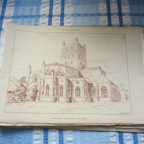 Print tewkesbury abbey - tewkesbury, east