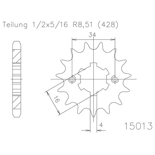 Esjot steel sproket 15013 - esjot, 50-15013