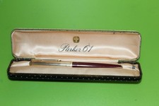 Vintage Boxed Black Gold Fill Cap Parker 61 Fountain Pen 14ct Gold Parker Nib.